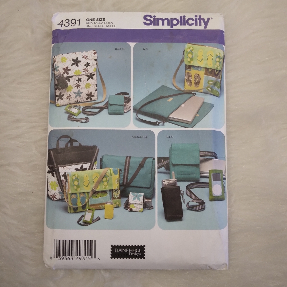 SIMPLICITY 4319 Elaine Heigl Designs Bags And Accessories